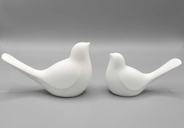 Deko Set Vogel Pärchen - beide Vögel - Seitenansicht vis-a-vis